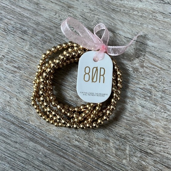 8 Other Reasons Jewelry - 8 Other Reasons Set of 5 18K Gold Plated Stretch Bracelets